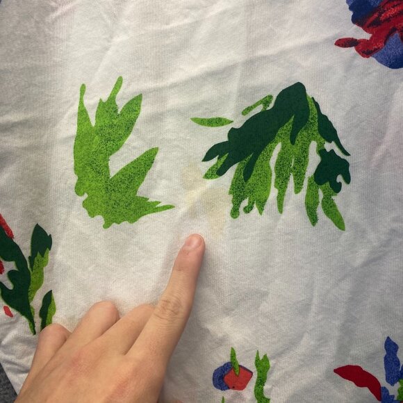 Womens Pull on Capri‎ Elastic Waist Red White Blue Floral Pants Large,Pockets - Picture 4 of 12